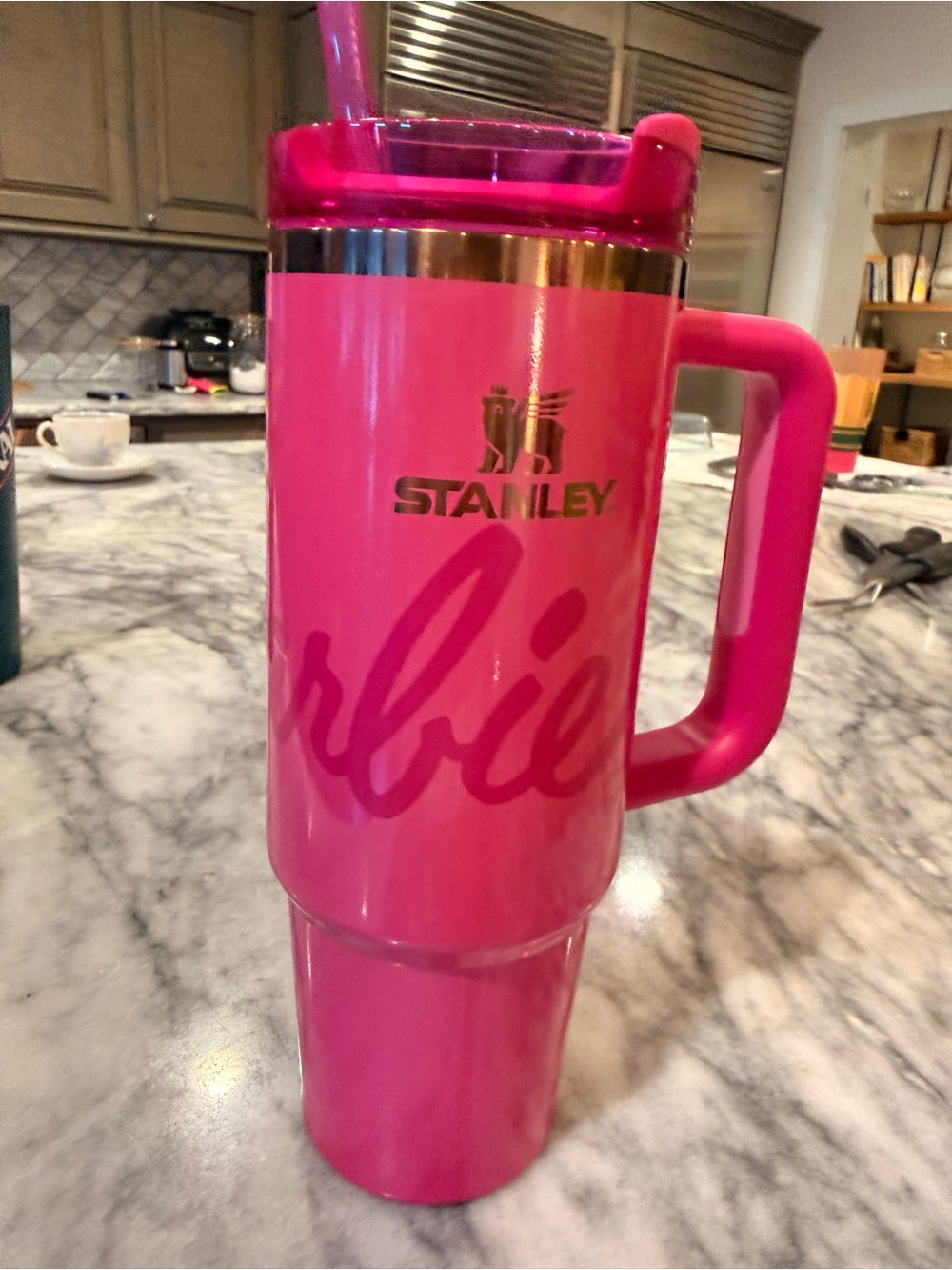 Stanley Hot Pink Insulated Travel Mug with Handle